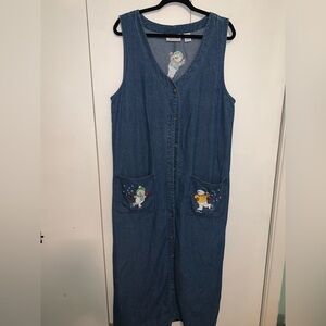 Snowman denim dress!! Size large